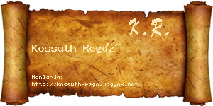 Kossuth Regő névjegykártya